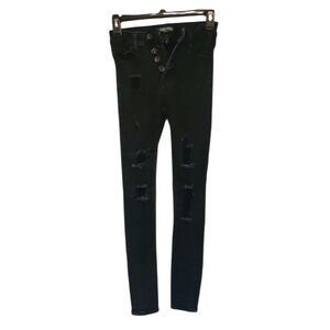 Stylish Black Distressed‎ Skinny Jeans